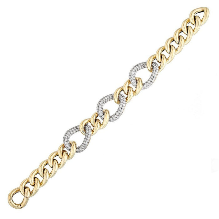 Heavenly Diamond Link Chain Bracelet in 14K Yellow Gold