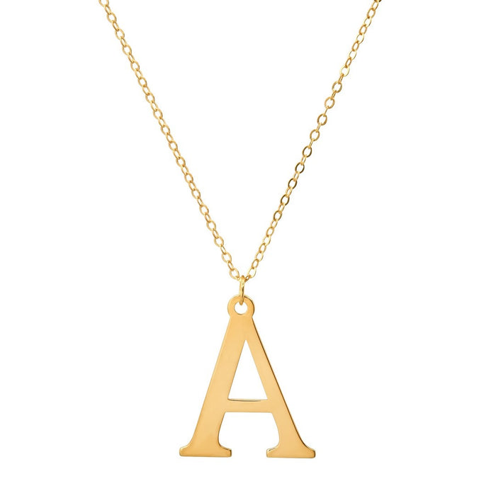 Diamond Chain Letter Pendant Necklace in 14K Yellow Gold