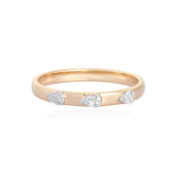 Trio Cut Diamond Accent Band Eternity Ring in 14K Yellow Gold