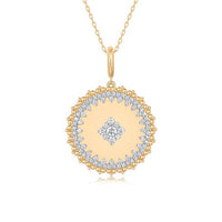 Round Motion Diamond Pendant Necklace in 14K Yellow Gold