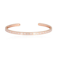 Linear Baguette Diamond Cuff Bracelet in 14K Rose Gold
