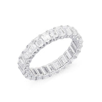 Timeless Emerald Cut Eternity Ring in 18K Gold