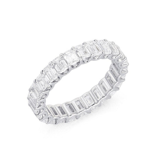 Timeless Emerald Cut Eternity Ring in 18K Gold