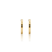 Plain Huggie Hoop Earrings in 14K Yellow Gold