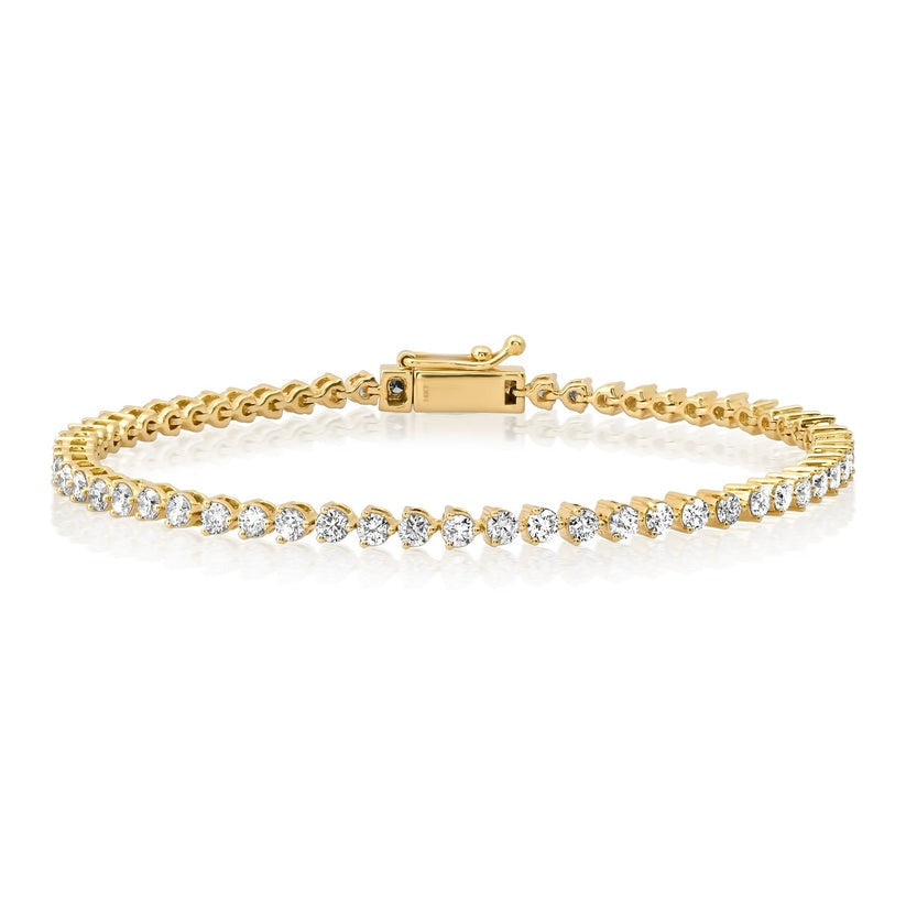 Glamour Pulse Diamond Tennis Bracelet in 14K Yellow Gold