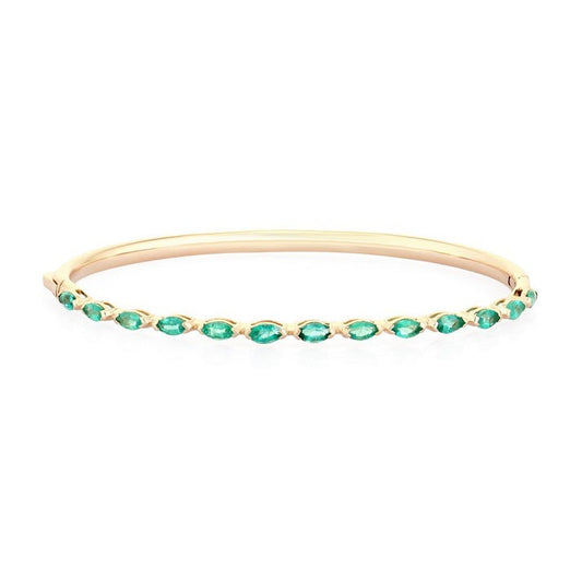 Charm Diamond Bangle Bracelet in 14K Yellow Gold