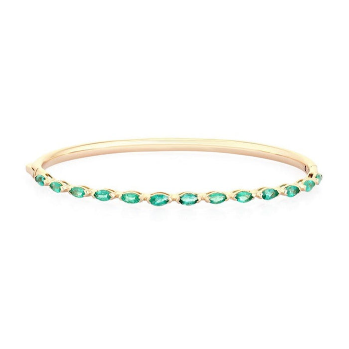 Charm Diamond Bangle Bracelet in 14K Yellow Gold