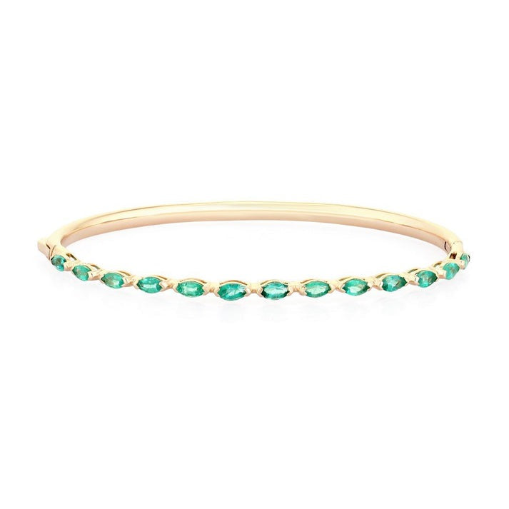 Charm Diamond Bangle Bracelet in 14K Yellow Gold