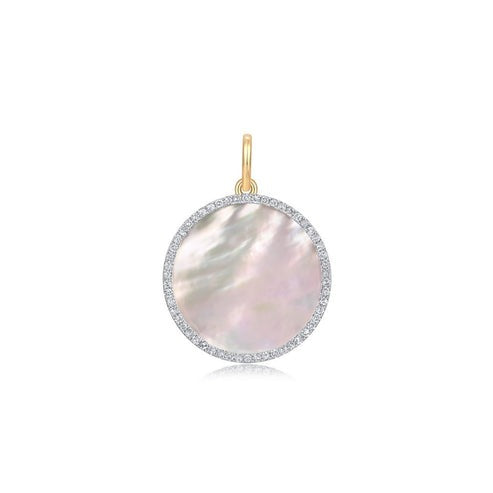 Eclipse Pearl Pendant Necklace in 14K Yellow Gold