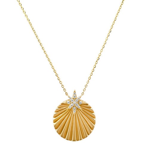 Star Diamond Pendant Necklace in 14K Yellow Gold