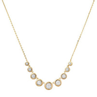 Graduated Bezel Set Diamond Necklace in 14K Yellow Gold