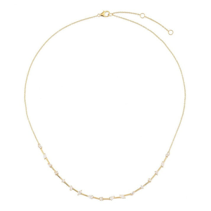 Diamond Aura Station Necklace in 14K Yellow Gold