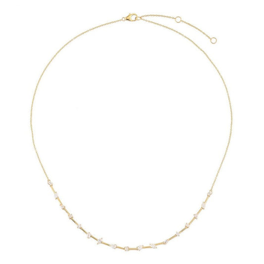 Diamond Aura Station Necklace in 14K Yellow Gold