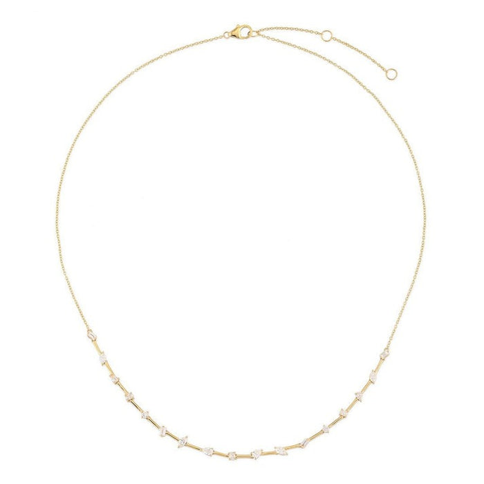 Diamond Aura Station Necklace in 14K Yellow Gold