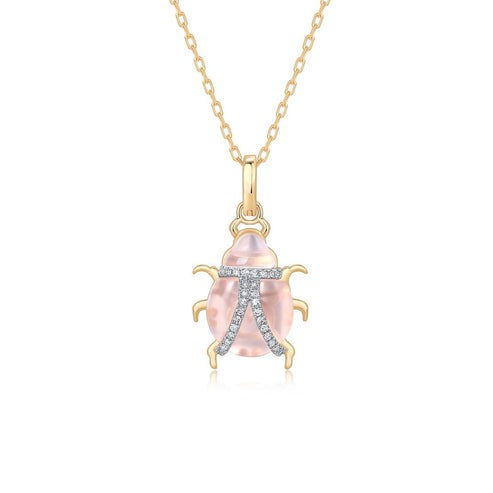 Pendant Diamond Necklace in 14K Yellow Gold