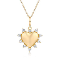 Heart Cut Diamond Pendant Necklace in 14K Yellow Gold