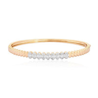 Opulent Line Diamond Accent Ridge Bracelet in 14K Yellow Gold