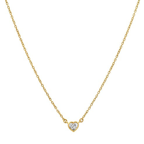Heart Diamond Pendant Necklace in 14K Yellow Gold