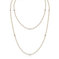 Pear Diamond Station Necklace in 18K Yellow Gold