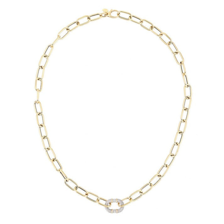 Diamond Amplify Link Necklace in 14K Yellow Gold