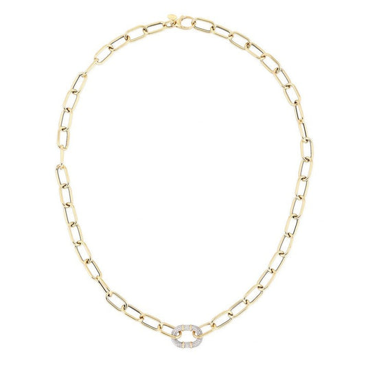 Diamond Amplify Link Necklace in 14K Yellow Gold