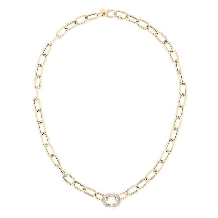 Diamond Amplify Link Necklace in 14K Yellow Gold
