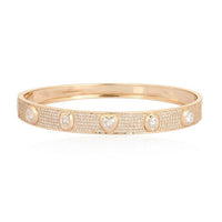 Charm Everlasting Diamond Bangle Bracelet in 14K Yellow Gold