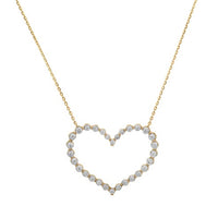 Heart Shape Pendant Necklace in 14K Yellow Gold