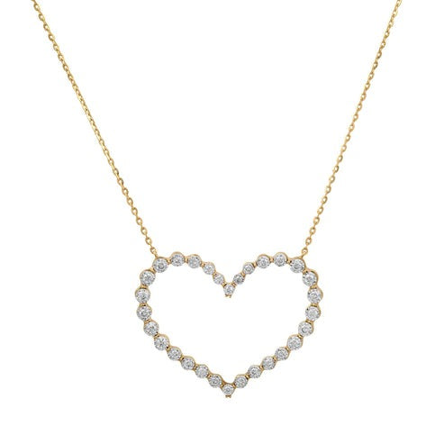 Heart Shape Pendant Necklace in 14K Yellow Gold