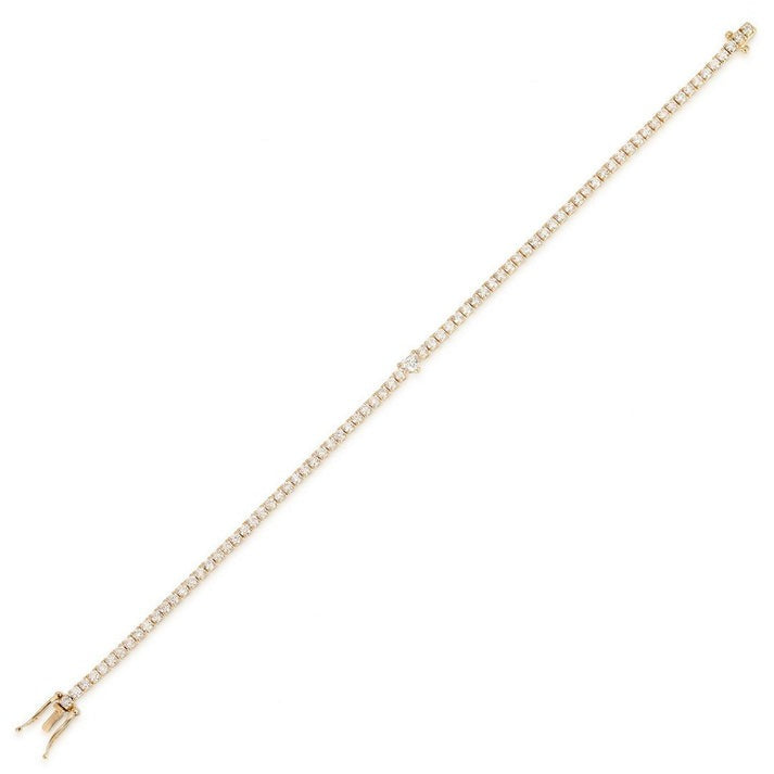 Golden Gleam 14K Diamond Tennis Bracelet