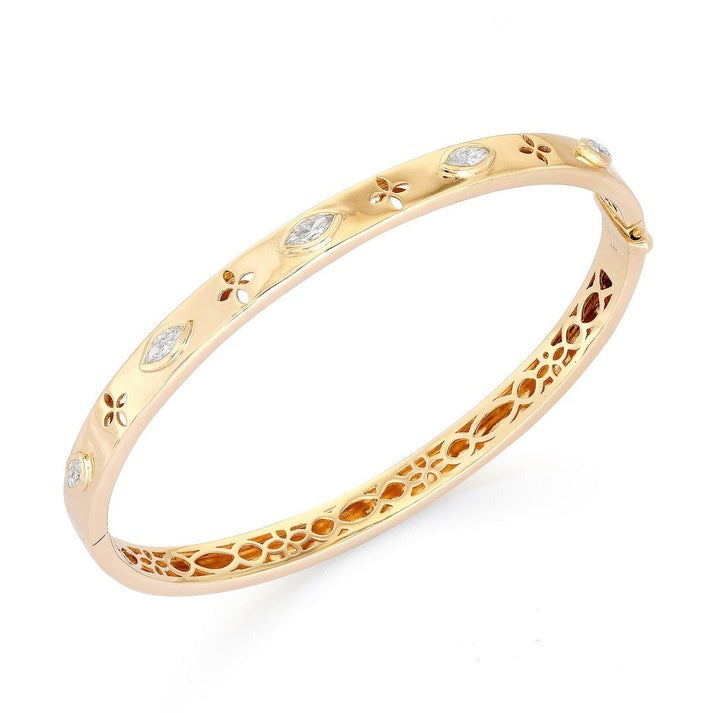 Floral Mirage Marquise Diamond Bracelet in 14K Yellow Gold