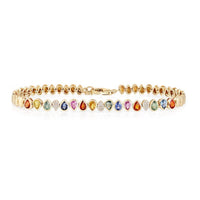 Diamond Multi-Sapphire Bracelet in 14K Yellow Gold