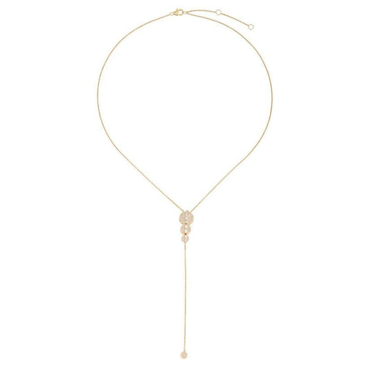 Baguette Knot Diamond Lariat Necklace in 14K Yellow Gold