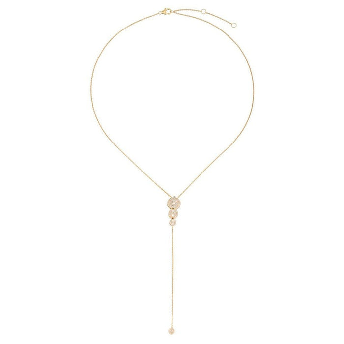 Baguette Knot Diamond Lariat Necklace in 14K Yellow Gold