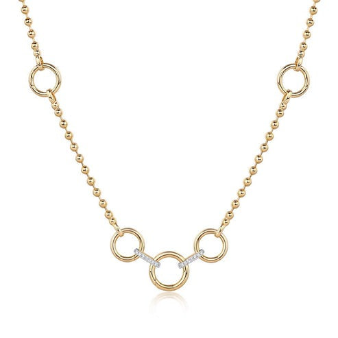 18 Diamond 14K (or 18k upon request) Yellow Gold Link Necklace