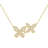 Diamond Cut Butterfly Pendant Necklace in 14K Yellow Gold