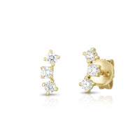 Heart Duo Open Diamond Earrings in 14K Gold
