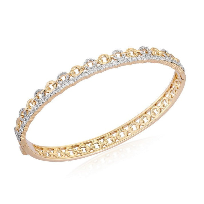 Everlasting Shine Diamond Bangle Bracelet in 14K Yellow Gold