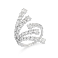 Diamond Cluster Fan Statement Ring in 14K White Gold
