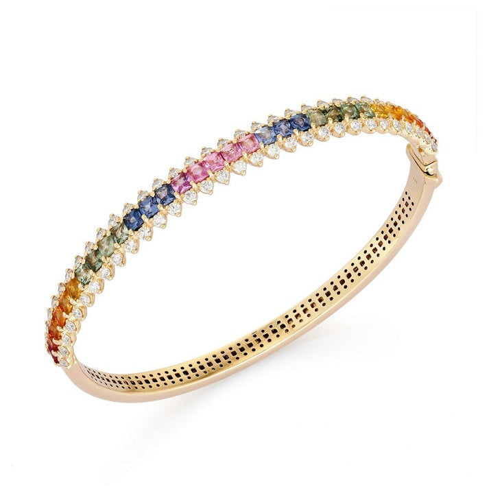 Aurora Luxe Gradient Sapphire Diamond Bracelet in 14K Gold