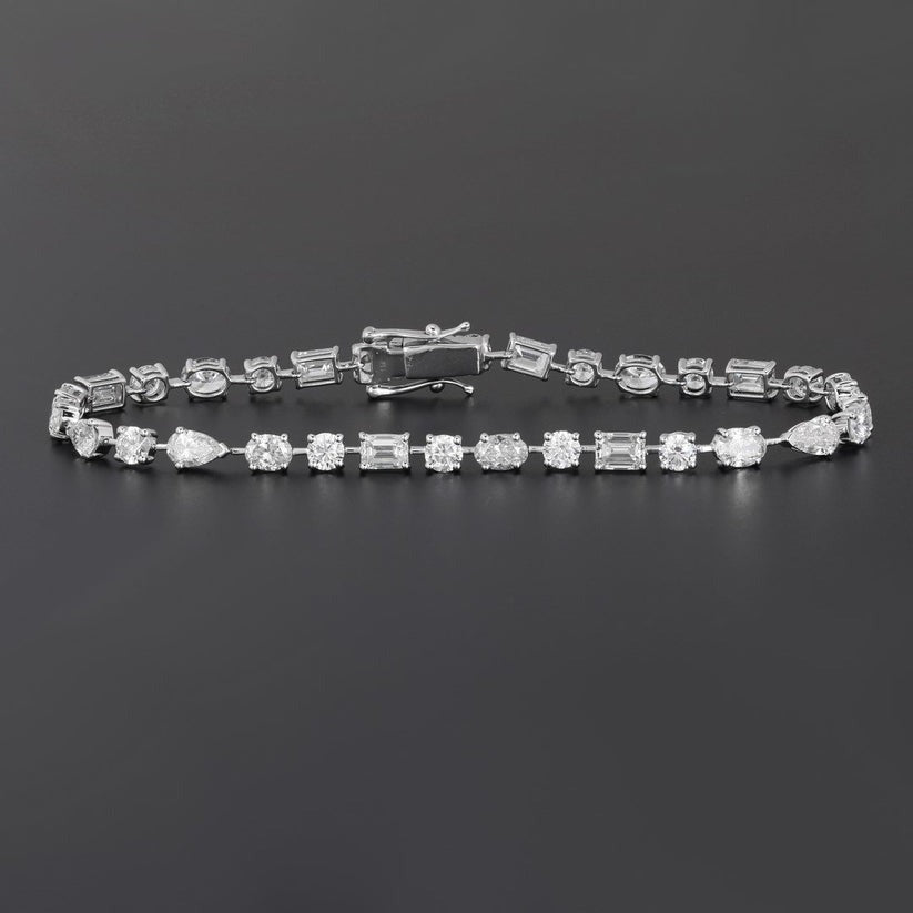 Fancy Diamond Tennis Bracelet in 18K Yellow Gold