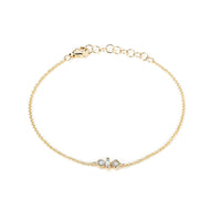 Geometric Trio Charm Diamond Bracelet in 14K Gold