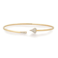 Twinkling Aura Heart Shape Bangle Bracelet in 14K Yellow Gold