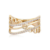 Luxe Diamond Open Wrap Ring in 14K Yellow Gold