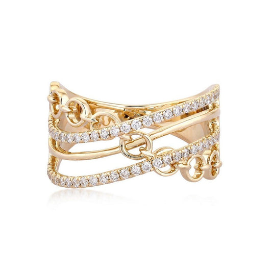 Luxe Diamond Open Wrap Ring in 14K Yellow Gold
