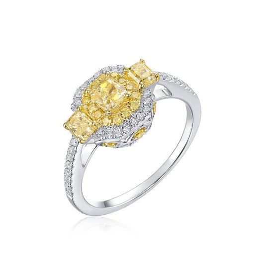 Diamond Cluster Statement Ring in 14K Yellow Gold