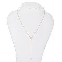 Diamond Heart Lariat Necklace in 14K Yellow Gold