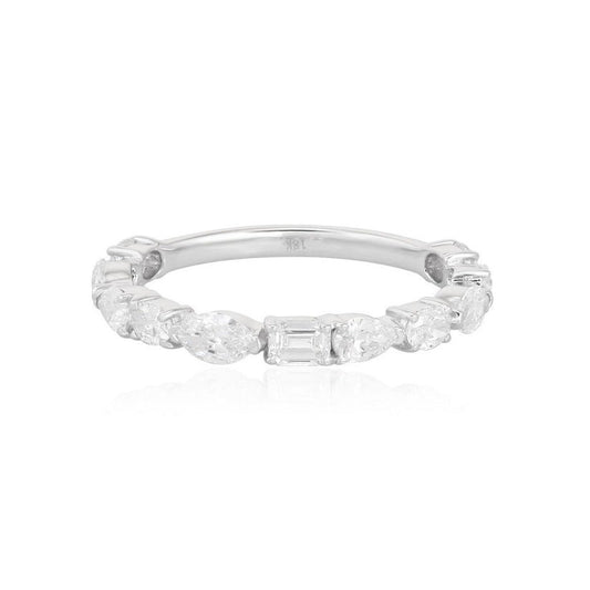 Diamond Band Marquise Eternity Ring in 18K Yellow Gold