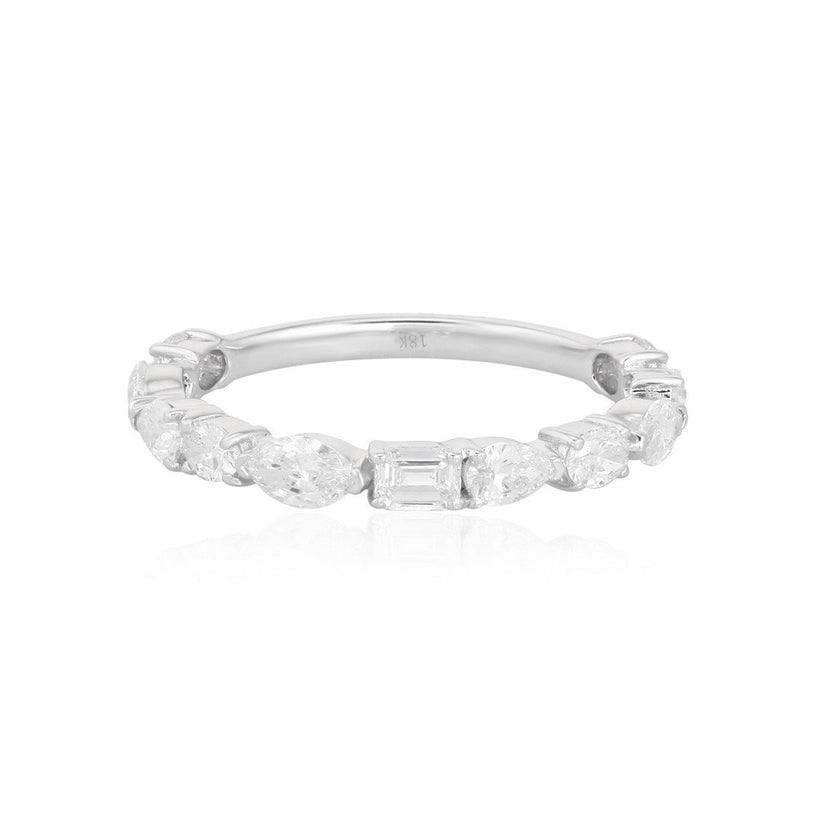Diamond Band Marquise Eternity Ring in 18K Yellow Gold