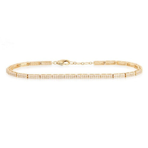 Polished Diamond Tennis Bracelet in 14K Yellow Gold